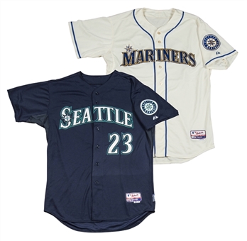 2015 Lot of (2) Nelson Cruz Team Issued and Signed Seattle Mariners Jerseys (MLB Authenticated)